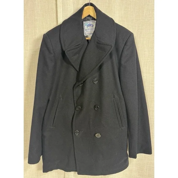 DSCP Quarterdeck Collections US Navy Black Wool Pea Coat Military Jacket Sz 44R - Picture 3 of 12